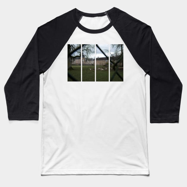 The castle of Pierre-de-Bresse is a 17th-century castle in the Bourgogne-Franche-Comte. Cloudy winter day Baseball T-Shirt by fabbroni-art